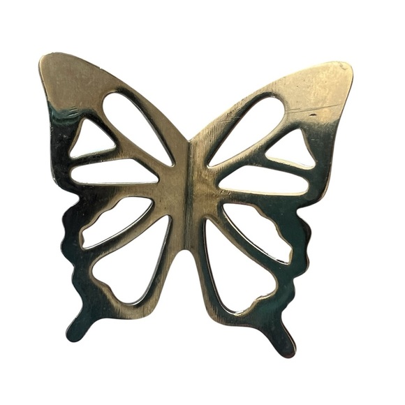 Vintage Butterfly Napkin Rings Silver Metal Set of 4 - Picture 3 of 3